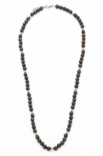 Copper Stone Bead Stainless Steel Neck Chain