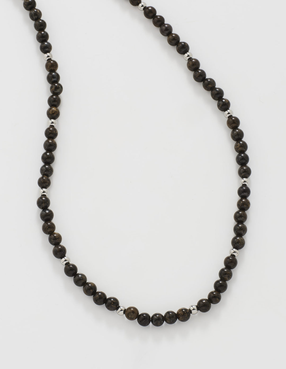 Copper Stone Bead Stainless Steel Neck Chain