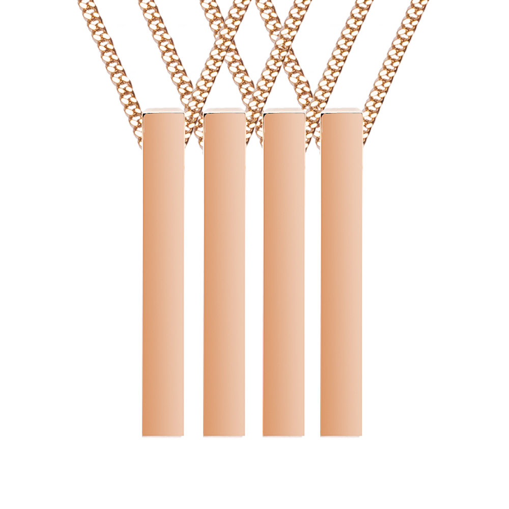 Four sided Rose Gold Bar Necklace