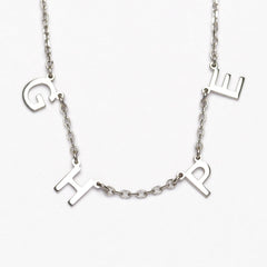 4 letter necklace in silver