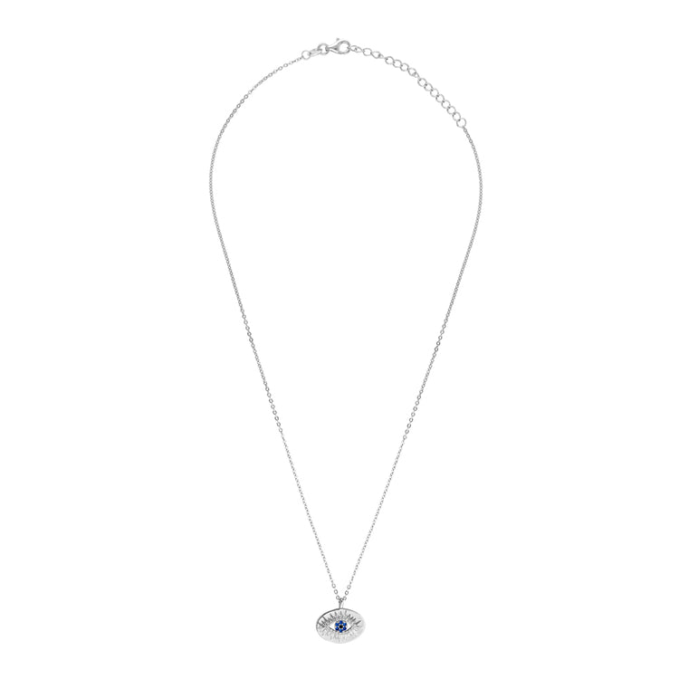 evileye protection necklace in silver, crystal evil eye necklace in sterling silver necklace in .925 silver.