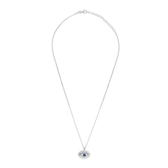 evileye protection necklace in silver, crystal evil eye necklace in sterling silver necklace in .925 silver.