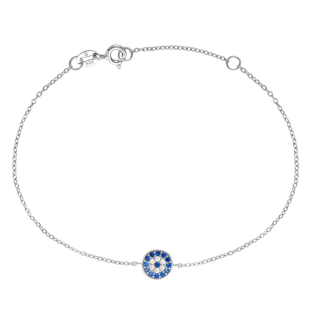 Sterling Silver Evil Eye Bracelet