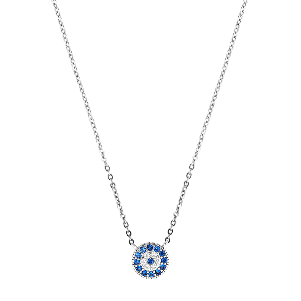 Silver Evil Eye Necklace, sterling silver