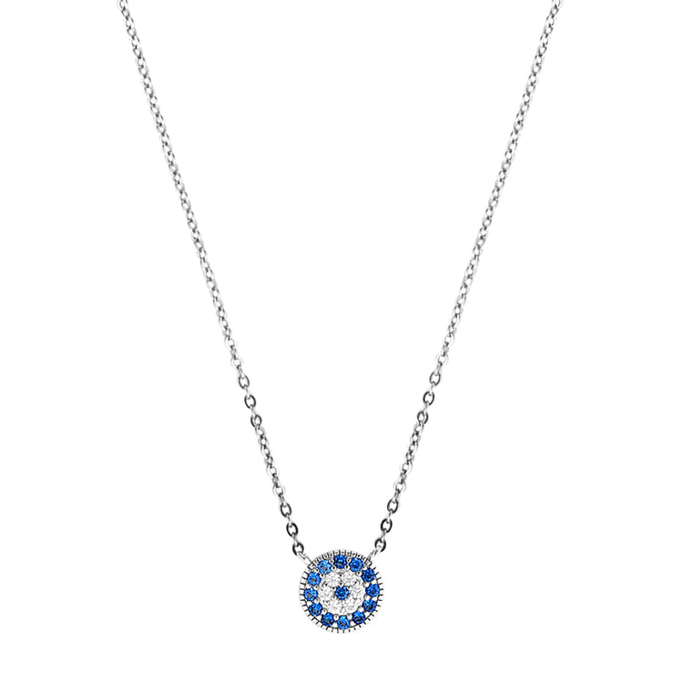 Silver Evil Eye Necklace, sterling silver