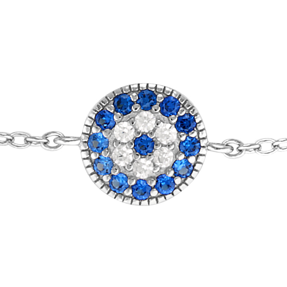 Sterling Silver Evil Eye Bracelet details