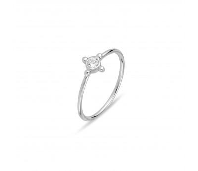 Solitaire CZ silver ring