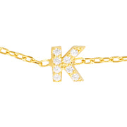 Crystal Letter Bracelets - gold