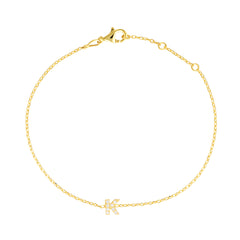 Crystal Letter Bracelets - gold