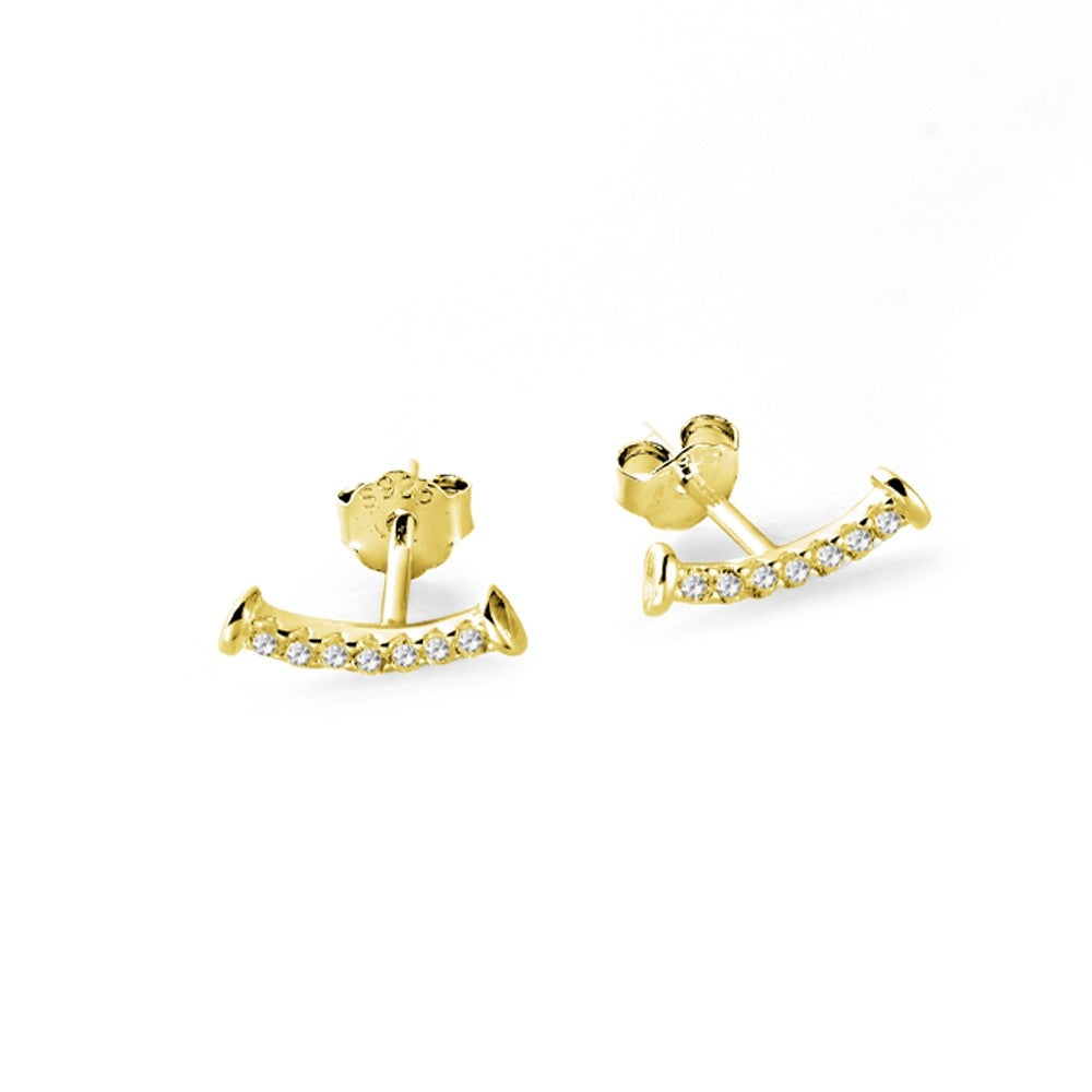 Gold bar of crystal earrings