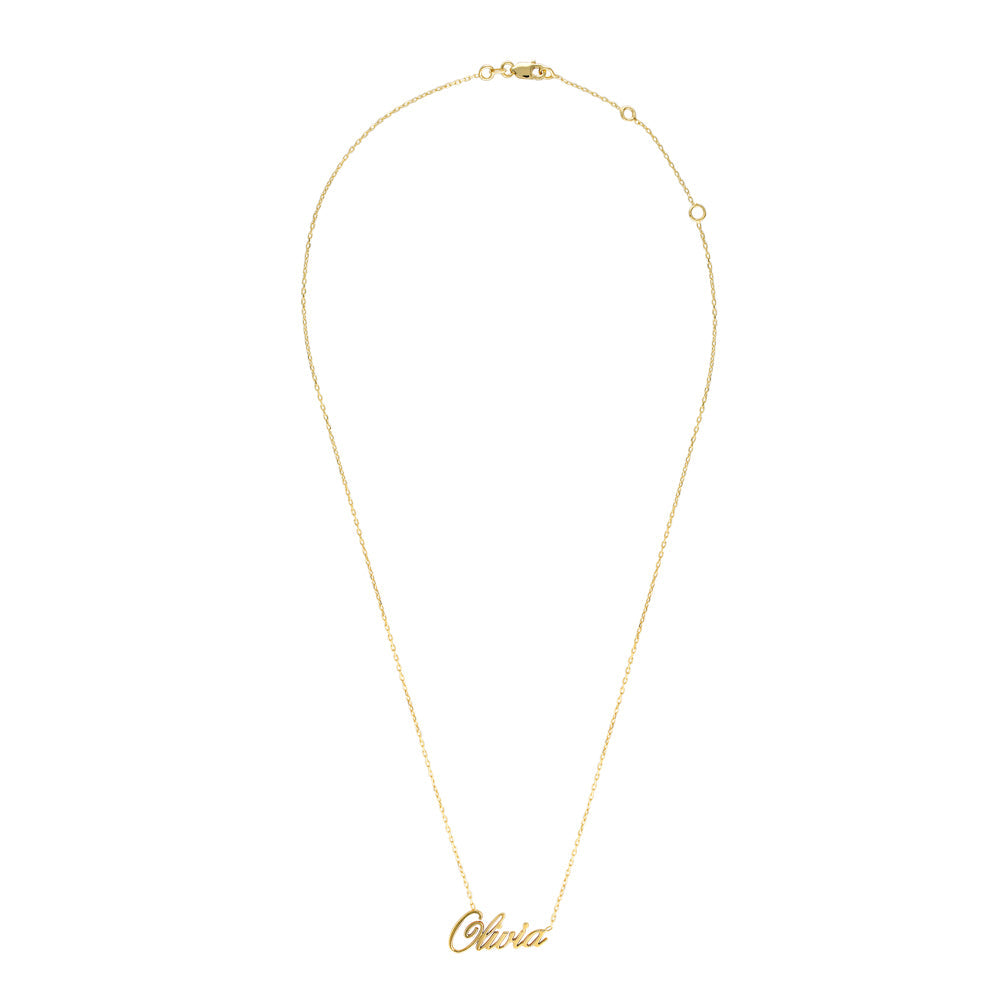 SOLID GOLD CLASSIC CUSTOM NAME NECKLACE