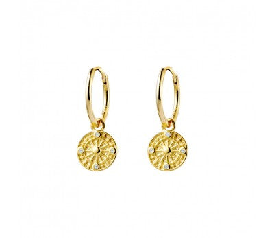 Gold Sundial hoop earrings