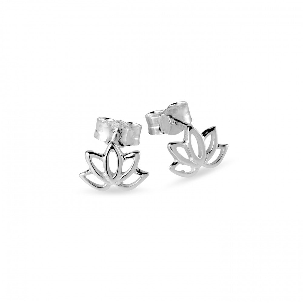 Lotus stud earrings silver