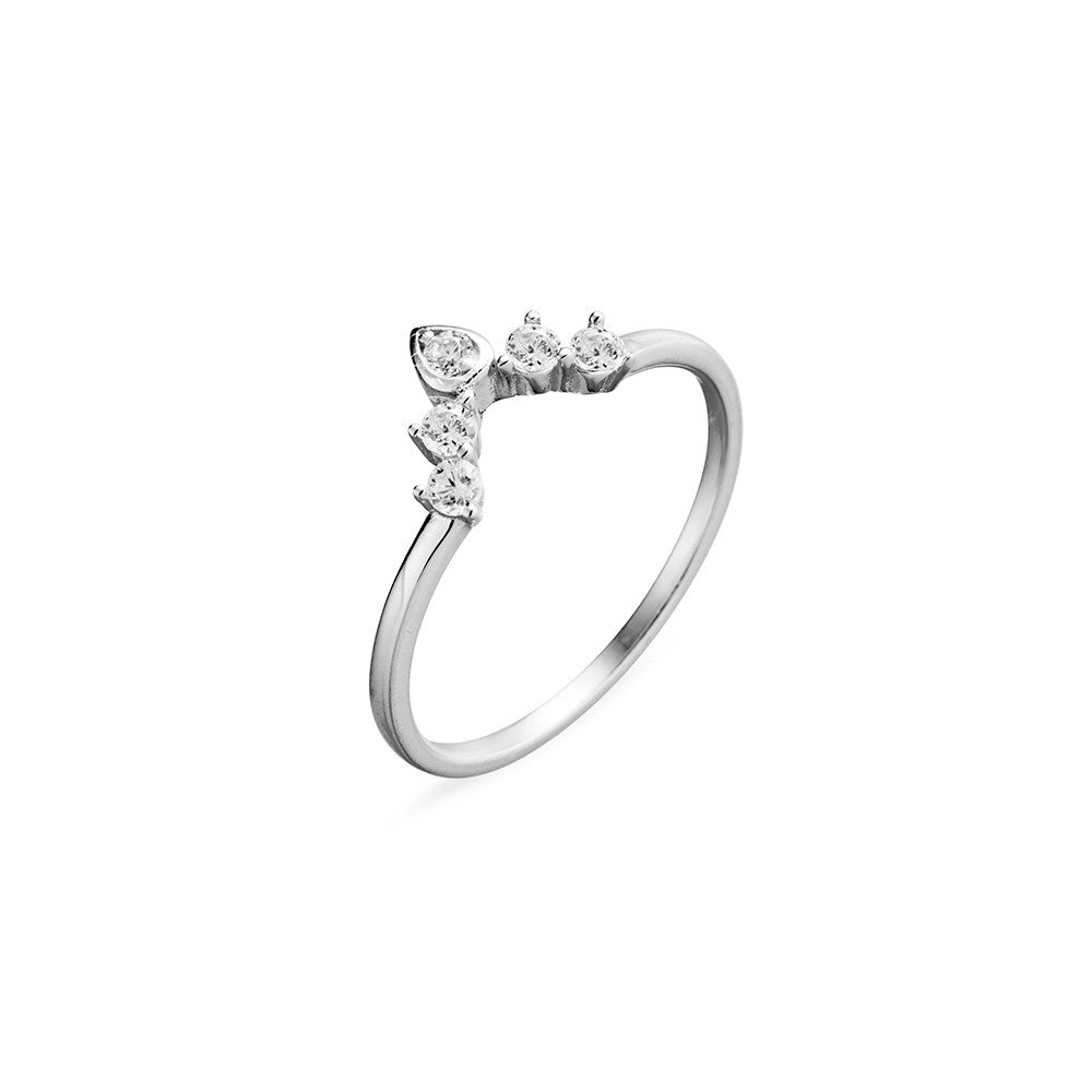 SILVERCZ CRYSTAL ARCH RING