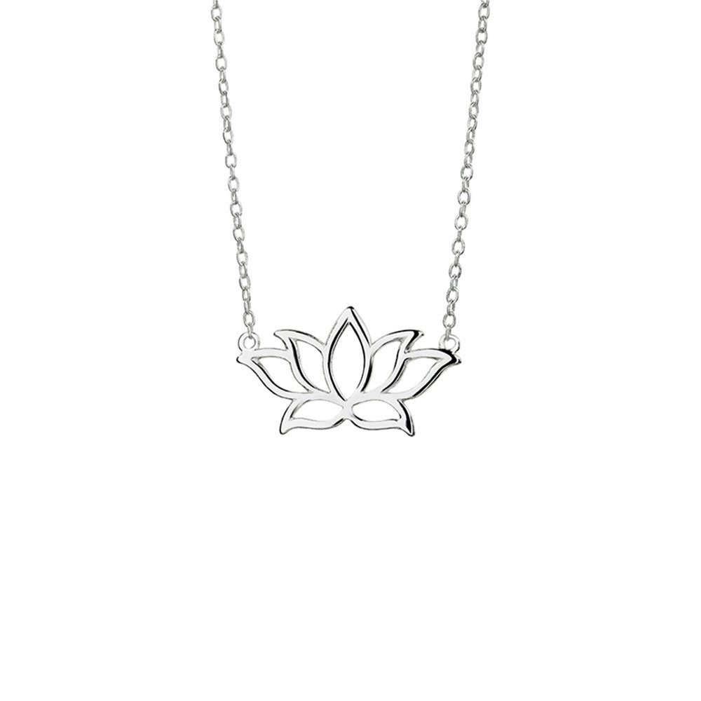 LOTUS FLOWER NECKLACE SILVER