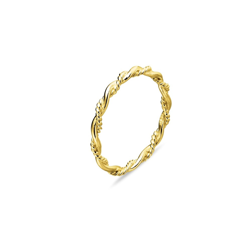 Twisted rope gold ring