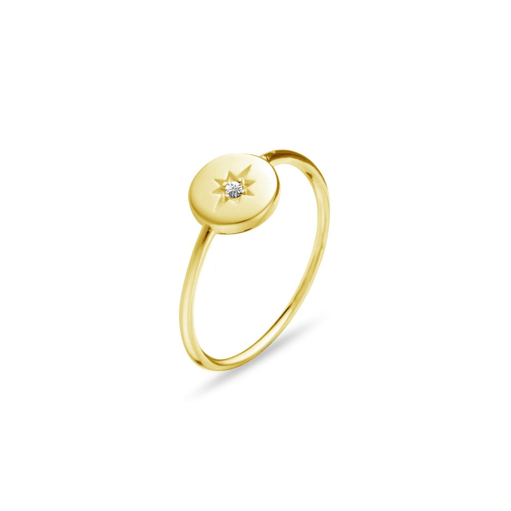 Dainty enchanted light ring gold