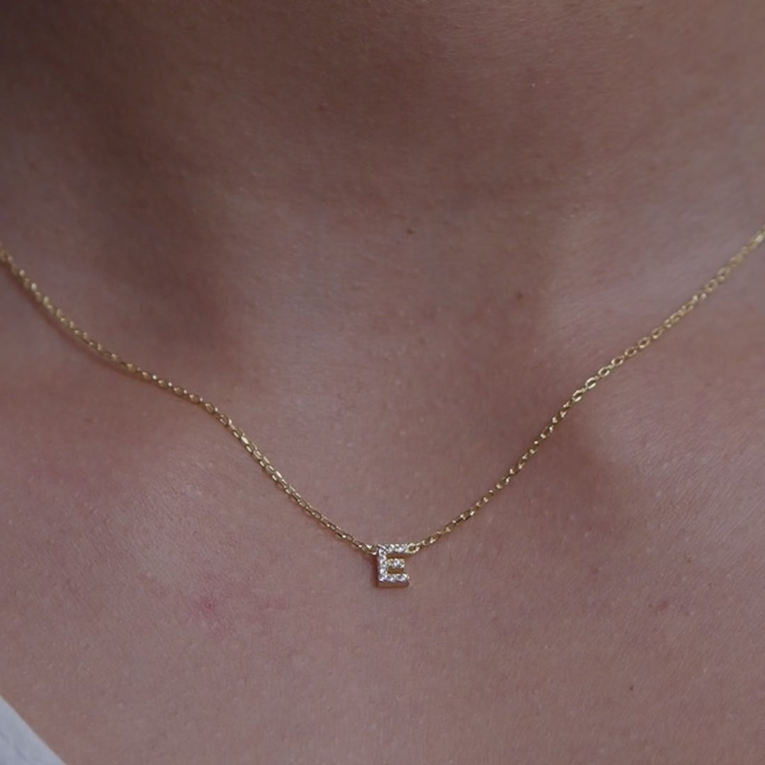 Crystal Initial Necklace