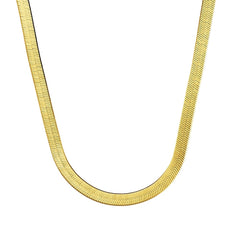 Gold flat snake herringbone chain