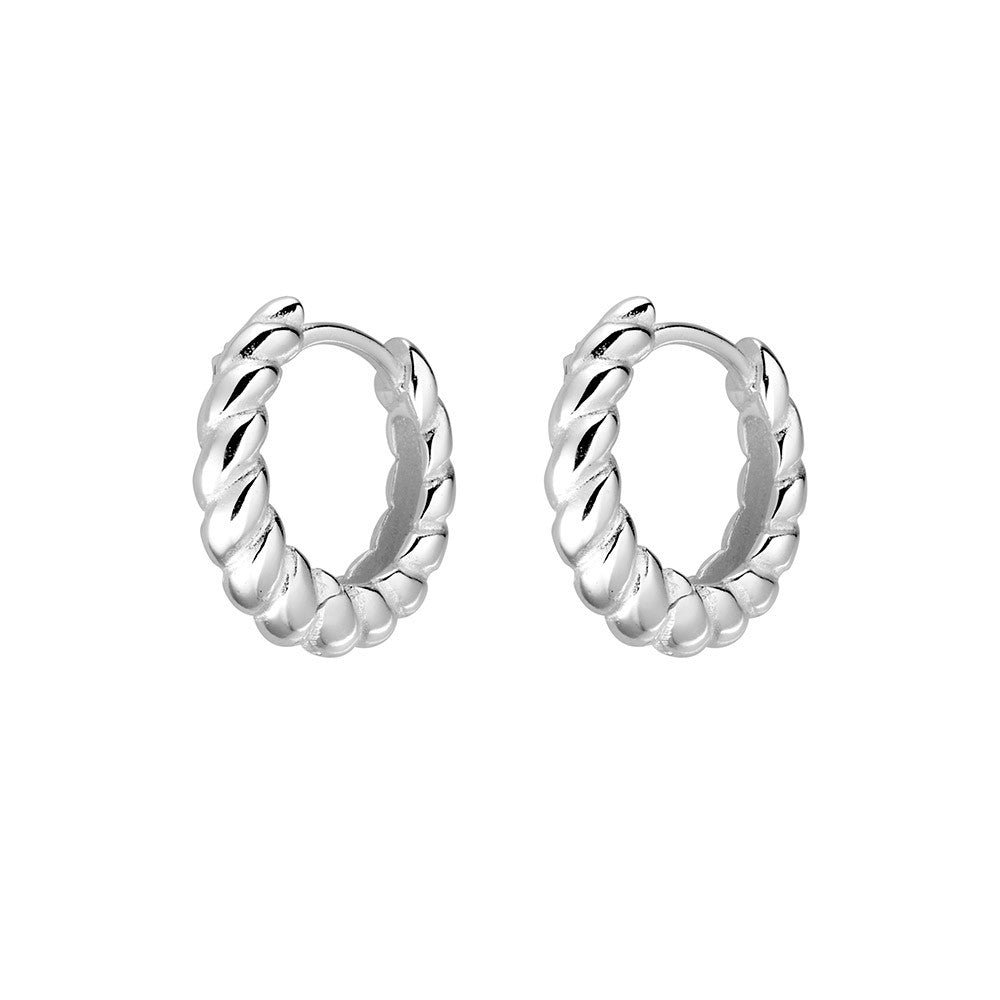 Twisted hoop earrings silver