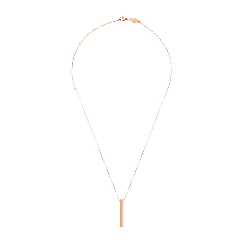 Rose Gold - Engraved bar necklace - Outlet