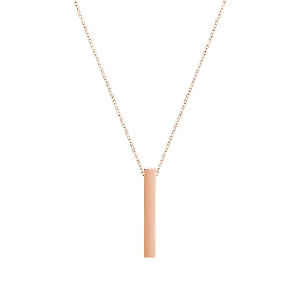 Rose Gold - Engraved bar necklace - Outlet