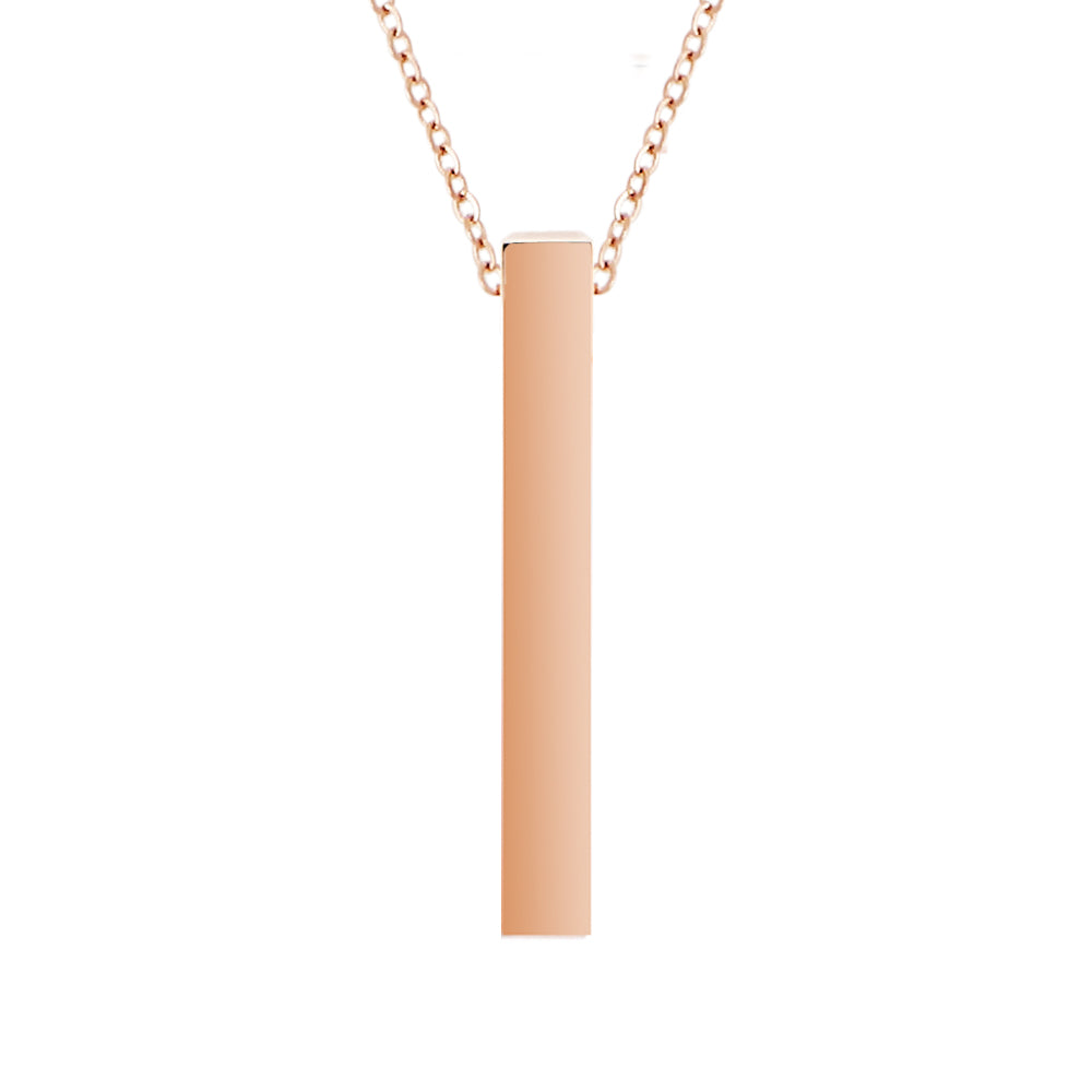 Rose Gold - Engraved bar necklace - Outlet