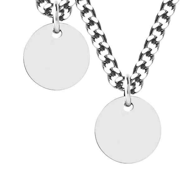 Silver necklace with small discs new arrivals