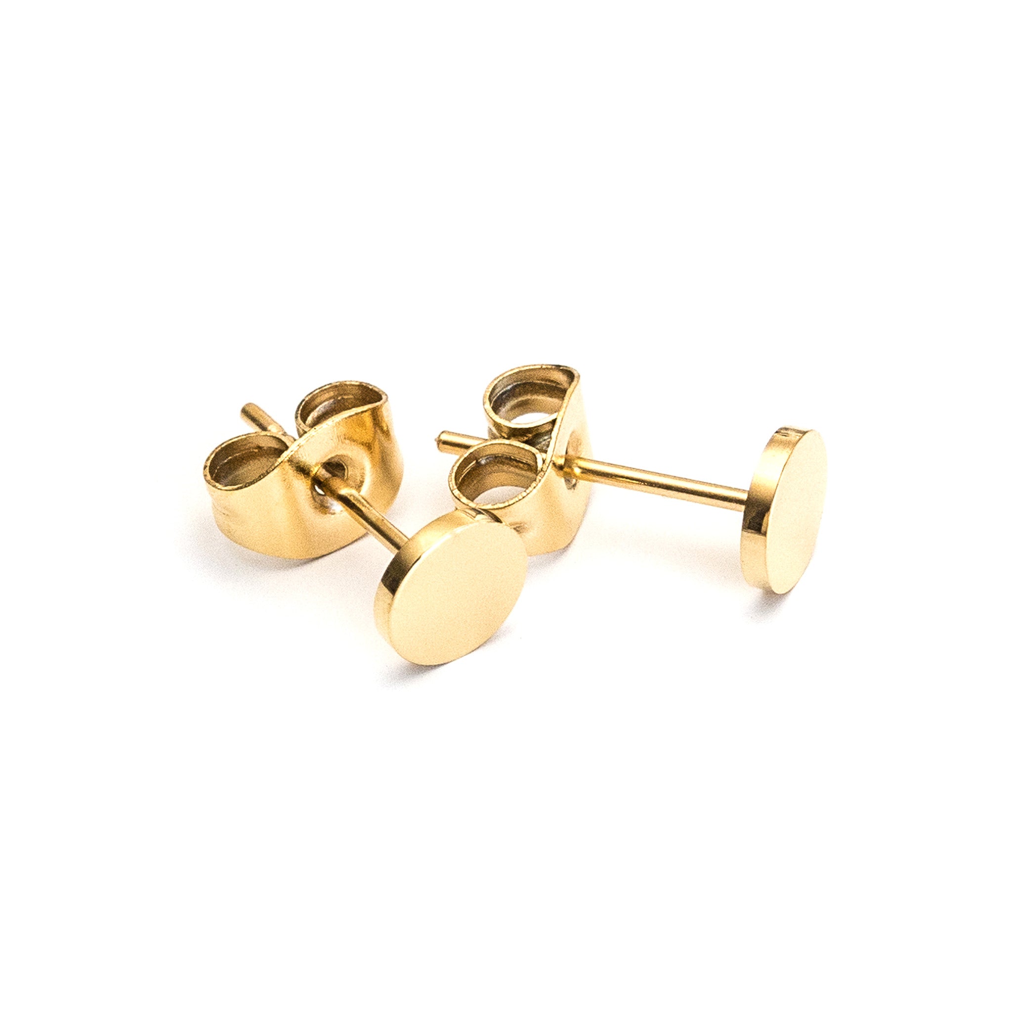 Initial Stud Earrings Gold