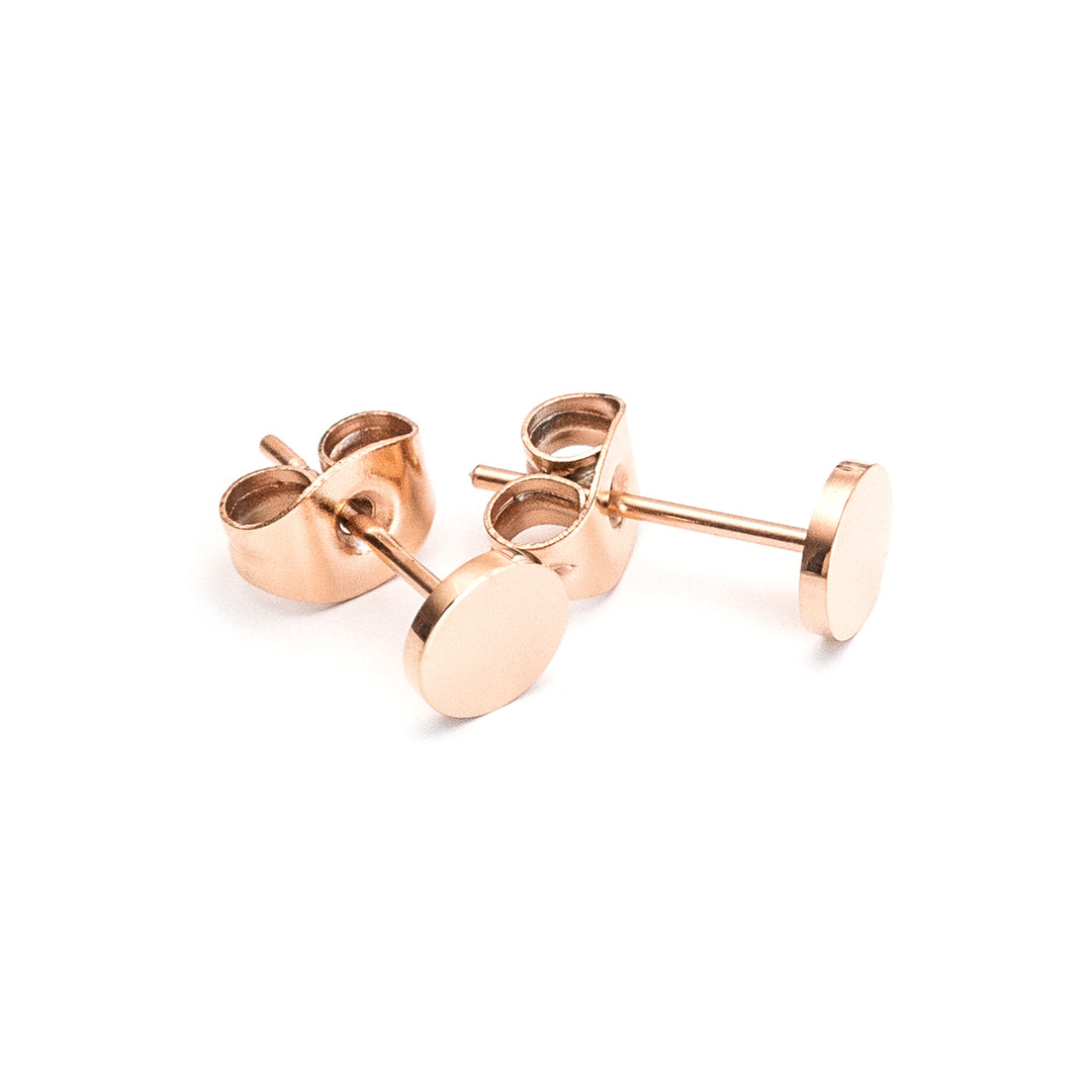 Initial Stud Earrings Rose Gold