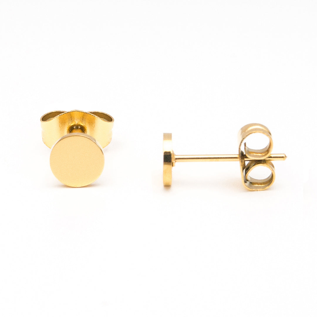 Initial Stud Earrings Gold