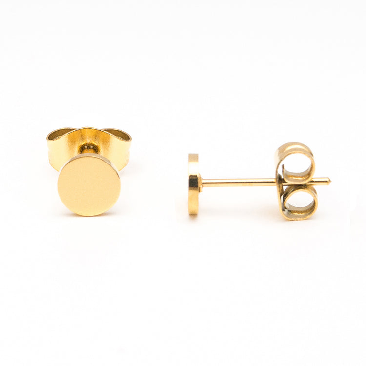 Initial Stud Earrings Gold