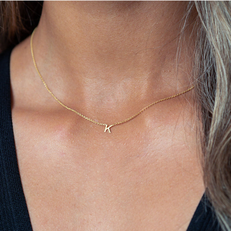 letter K necklace in gold