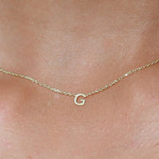 small gold initial necklace