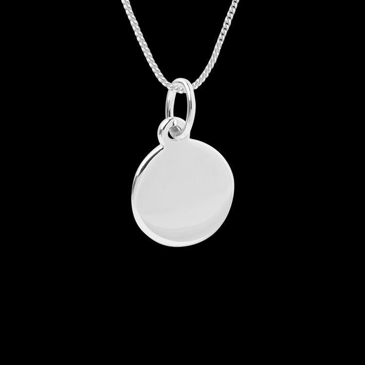 Engravable small disc necklace