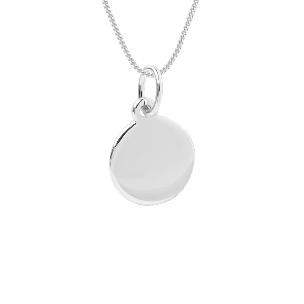 Engravable small disc necklace