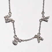 Crystal 4 letter necklace in silver
