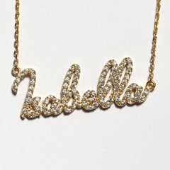 Gold plated name necklace in Isabella