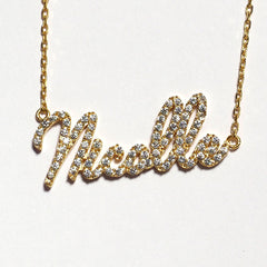 gold plate sterling silver name necklace