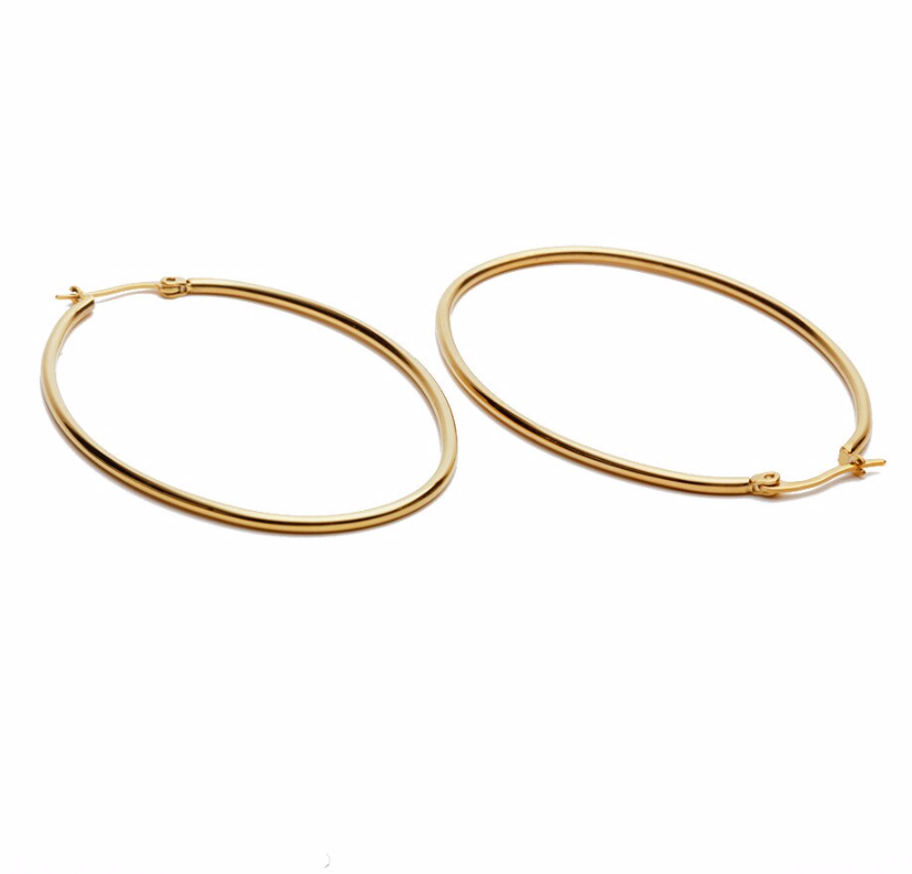 Hoop oval earrings