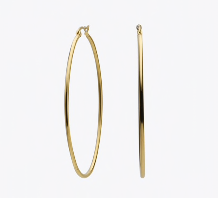 Hoop oval earrings