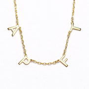4 initial necklace in gold
