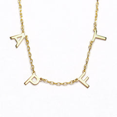 4 initial necklace in gold