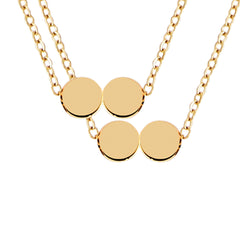 Front and Back View Multiple Initial Necklace Gold