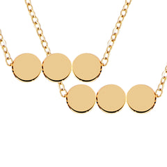 Front and Back Multiple Initial Necklace Gold