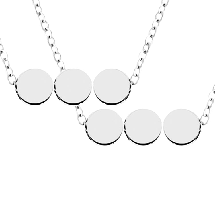 Front and Back Multiple Initial Necklace Silver