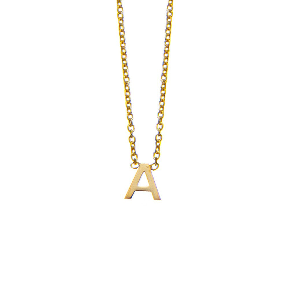 A Initial necklace in gold