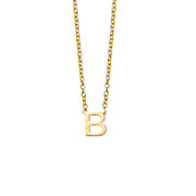 B Initial necklace in gold