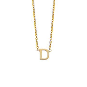 D Initial necklace in gold