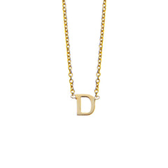 D Initial necklace in gold